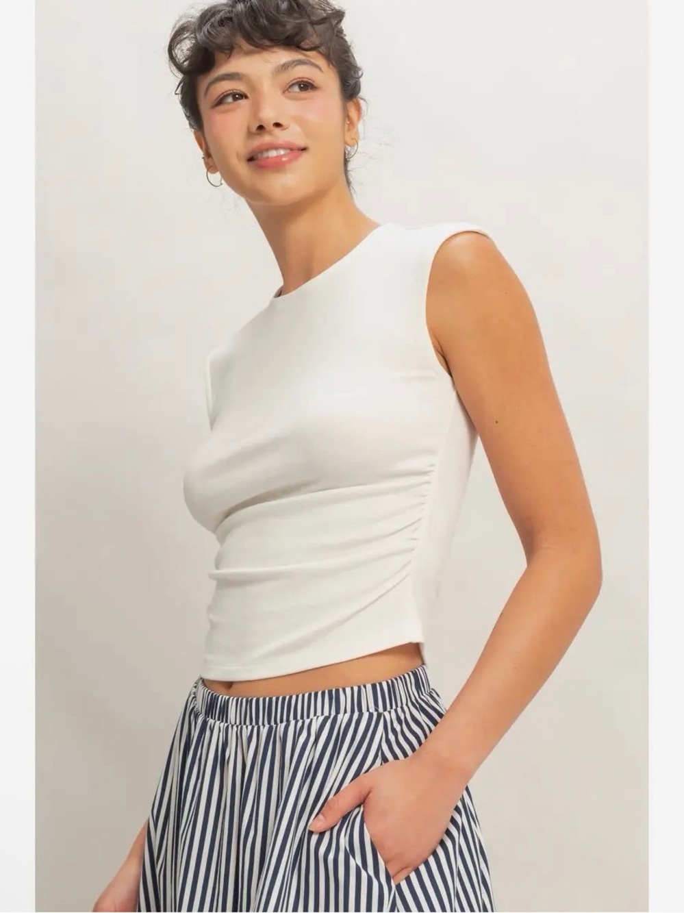Cap Sleeve Ruched Top